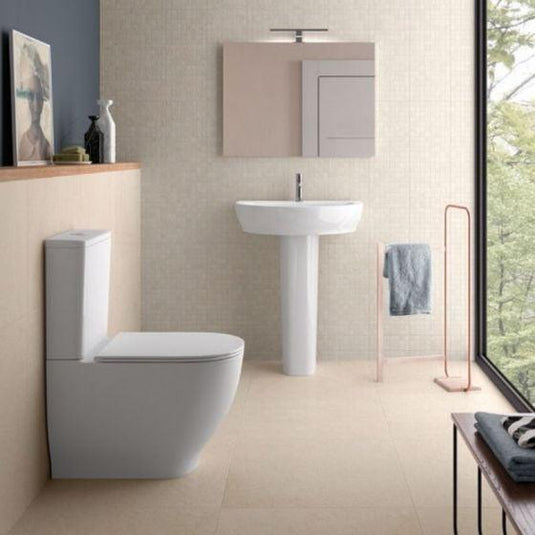 RAK Ceramics Moon Rimless Close Coupled Toilet Pan - Alpine White - HAR20AWHA - Envy Bathrooms Ltd