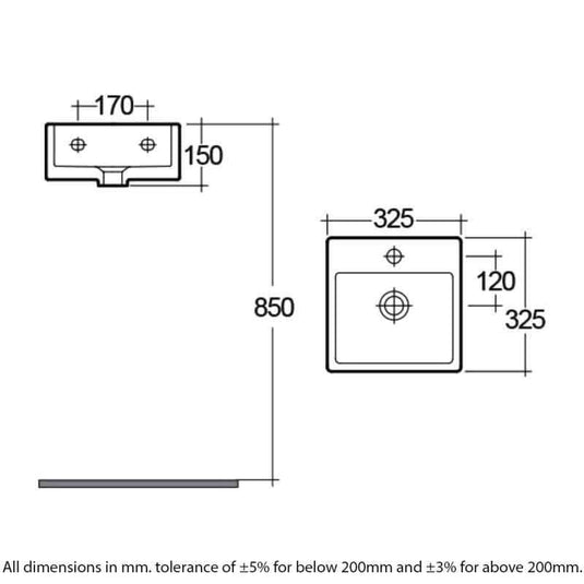 RAK Ceramics Nova Mini 30cm Basin - 1 Tap Hole - OC146AWHA - Envy Bathrooms Ltd