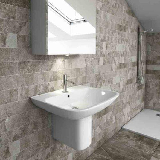 RAK Ceramics Origin 1TH Semi Recessed Wash Basin - Alpine White - ORG0901AWHA - Envy Bathrooms Ltd