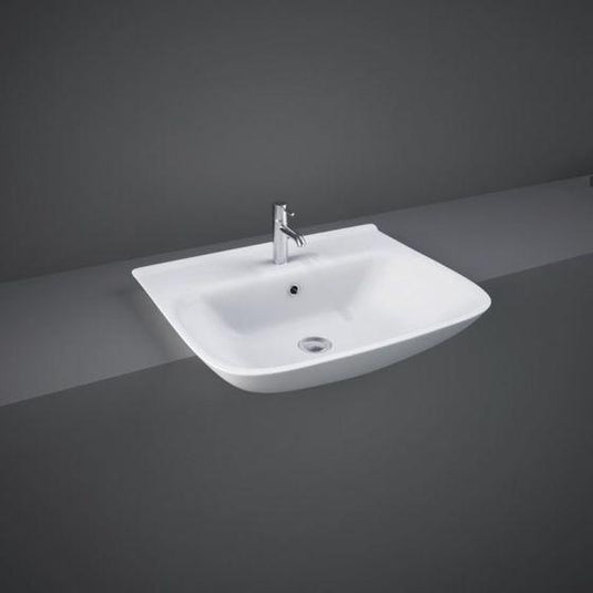 RAK Ceramics Origin 1TH Semi Recessed Wash Basin - Alpine White - ORG0901AWHA - Envy Bathrooms Ltd
