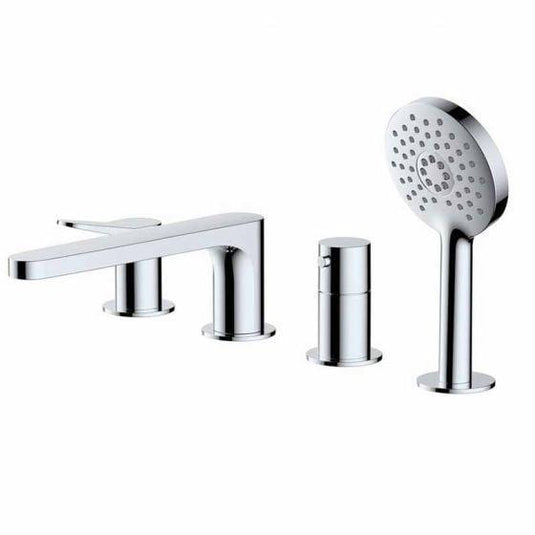 RAK Ceramics Petit Round 4 Hole Deck Mounted Bath Shower Mixer - Chrome - RAKPER3013C - Envy Bathrooms Ltd