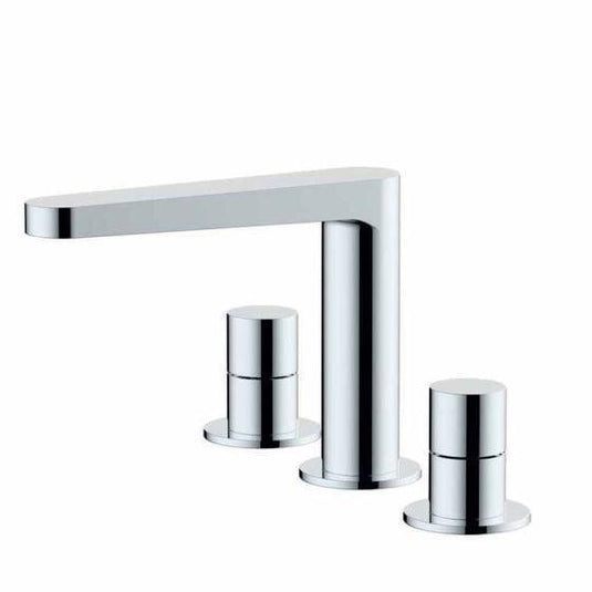 RAK Ceramics Petit Round Deck Mounted 3 Hole Basin Mixer - Chrome - RAKPER3011C - Envy Bathrooms Ltd