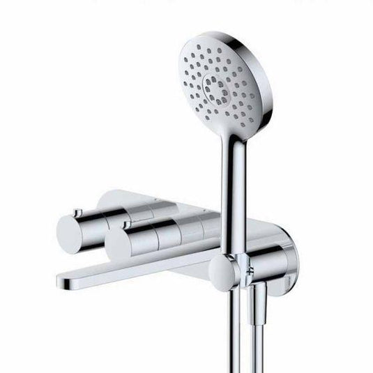 RAK Ceramics Petit Round Wall Mounted Thermostatic Bath Shower Mixer Dual Outlet - Chrome - RAKPER3306C - Envy Bathrooms Ltd