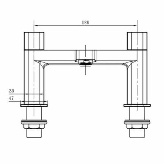 RAK Ceramics Petit Square Deck Bath Filler - Matt Black - RAKPES3004B - Envy Bathrooms Ltd