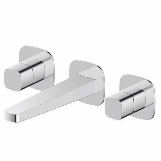 RAK Ceramics Petit Square Wall Mounted 3 Hole Basin Mixer - Chrome - RAKPES3010C - Envy Bathrooms Ltd