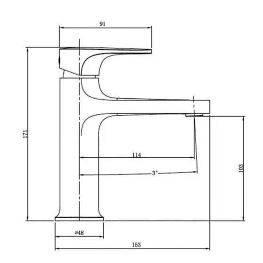 RAK Ceramics Portofino Standard Basin Mixer - Matt Black - RAKPOR3001B - Envy Bathrooms Ltd