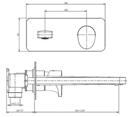 RAK Ceramics Positano Wall Mounted Basin Mixer with Back Plate in Brushed Nickel - RAKPOS3007N - Envy Bathrooms Ltd
