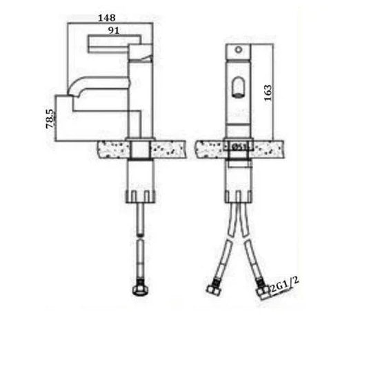 RAK Ceramics Prima Tech Mono Basin Mixer with Clicker Waste - Chrome - RAKPRT3001 - Envy Bathrooms Ltd