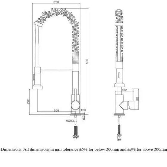 RAK Ceramics Pull Out Kitchen Sink Mixer Tap - Chrome - RAKKIT012 - Envy Bathrooms Ltd