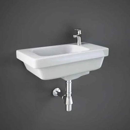 RAK Ceramics Resort 45cm Slimline Basin - 1 Tap Hole Right Hand - RST0701AWHA - Envy Bathrooms Ltd