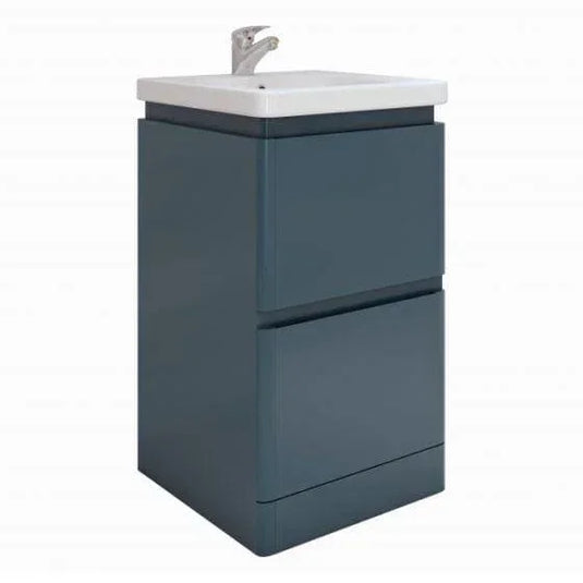 RAK Ceramics Resort 500mm Floor Standing Basin Unit - Denim Blue - RAKRSTFSU50604 - Envy Bathrooms Ltd