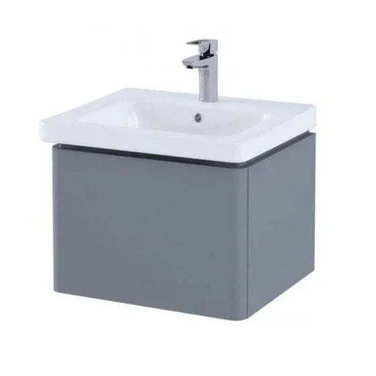 RAK Ceramics Resort 550mm Basin Unit With Single Draw - Matt Grey - RAKRSTWBU55603 - Envy Bathrooms Ltd