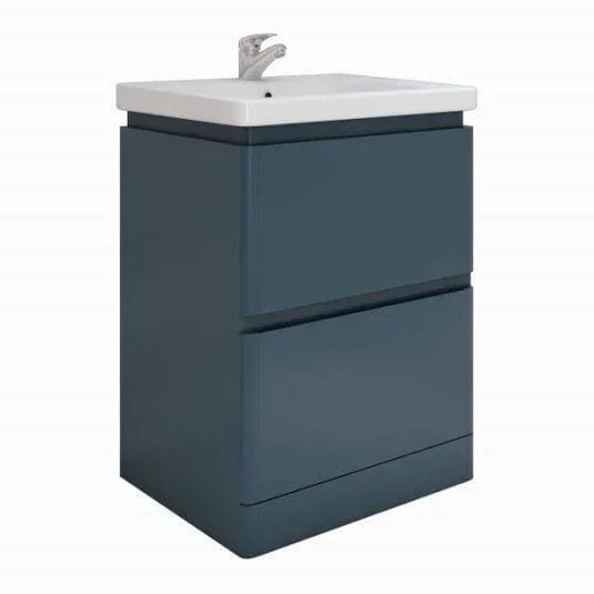 RAK Ceramics Resort 650mm Floor Standing Basin Unit - Denim Blue - RAKRSTFSU65604 - Envy Bathrooms Ltd