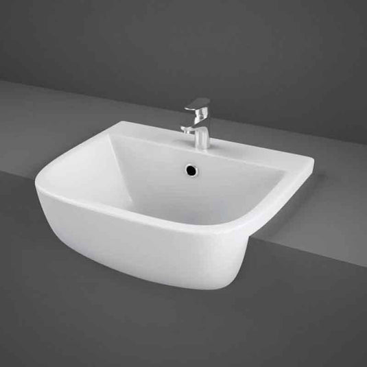 RAK Ceramics Series 600 42cm Semi Recessed Basin - 1 Tap Hole - SE0901AWHA - Envy Bathrooms Ltd