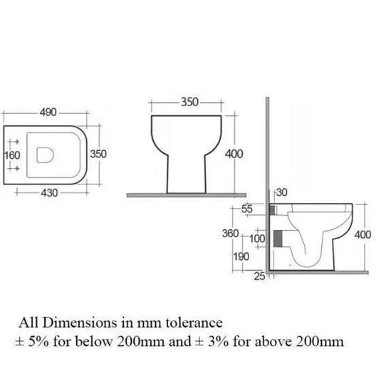 RAK Ceramics Series 600 Back to Wall Toilet Pan - Alpine White - SE16AWHA - Envy Bathrooms Ltd
