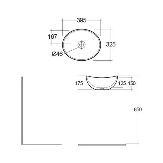 RAK Ceramics Shell 39cm Countertop Basin - OC161AWHA - Envy Bathrooms Ltd