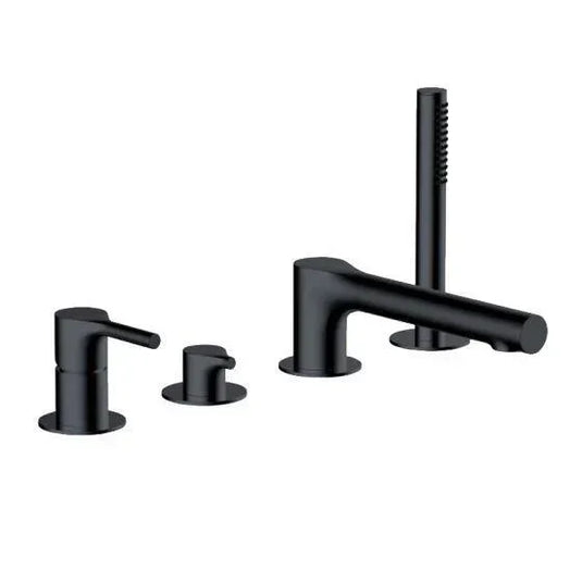RAK Ceramics Sorrento 4 Hole Deck Mounted Bath/Shower Mixer - Matt Black - RAKSOR3013B - Envy Bathrooms Ltd