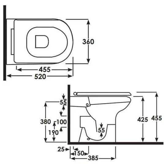 RAK Ceramics Special Needs Rimless Comfort Height Toilet Pan - Alpine White - SP18AWHA - Envy Bathrooms Ltd