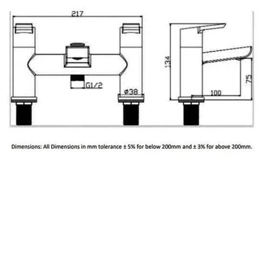 RAK Ceramics Sport Bath Shower Mixer - Chrome - RAKSPO3005 - Envy Bathrooms Ltd