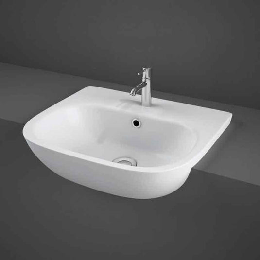 RAK Ceramics Tonique 52cm Semi Recessed Basin - 1 Tap Hole - TQ0901AWHA - Envy Bathrooms Ltd