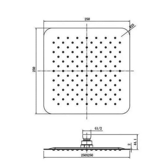 RAK Ceramics Ultra Slim Shower Head Square - Black - RAKSHW1004B - Envy Bathrooms Ltd