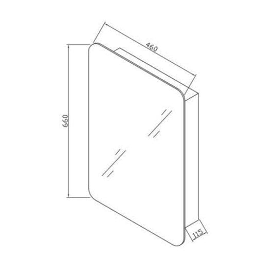 RAK Ceramics Uno Stainless Steel Single Cabinet With Mirrored Door - 12SL366A - Envy Bathrooms Ltd