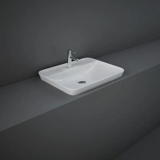 RAK Ceramics Variant Rectangular Drop-In Wash Basin 550mm 1TH with Tap Ledge - Alpine White - VARDI55501AWHA - Envy Bathrooms Ltd