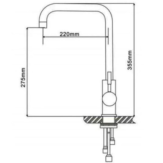 RAK Ceramics Vienna One Touch Kitchen Sink Mixer - Brushed Nickel - RAKKIT019 - Envy Bathrooms Ltd
