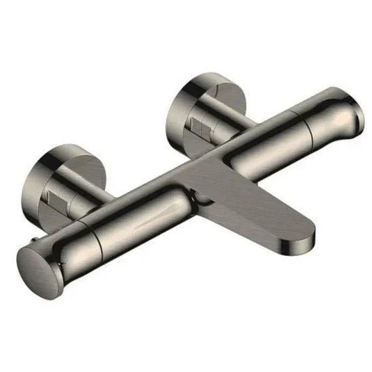 RAK Ceramics Wall Mounted Exposed Thermostatic Bath Shower Mixer - Brushed Nickel - RAKITA3009N - Envy Bathrooms Ltd
