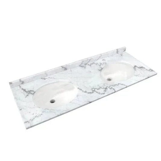 RAK Ceramics Washington 1200mm Marble Countertop & Drop In Basin - 1 Tap Hole - White - RAKWCM120W1 - Envy Bathrooms Ltd