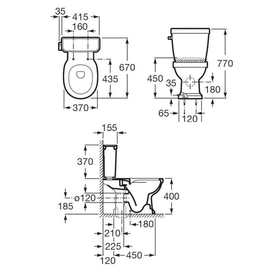 Roca Carmen Close Coupled WC Set 3420A7000 - Envy Bathrooms Ltd