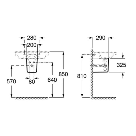 Roca Debba Semi Pedestal | A33799100U