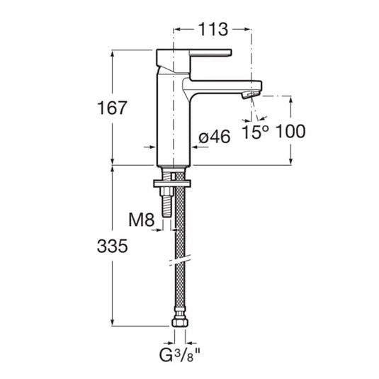 Roca Naia Basin Mixer Tap With Click Clack Waste Chrome | A5A3296C0R