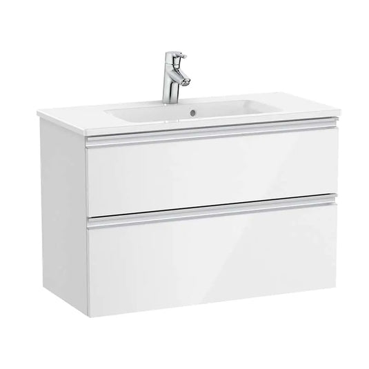 Roca The Gap 800mm 2 Drawer Vanity Unit & Basin Gloss White | A851497806
