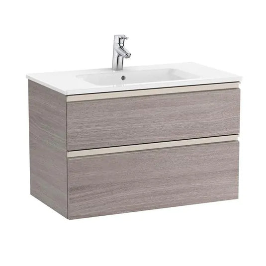 Roca The Gap 800mm 2 Drawer Vanity Unit City Oak | A857399402