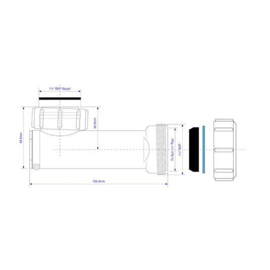 Roca UK Adaptor for Space Saving Waste | WHB100001 - Envy Bathrooms Ltd