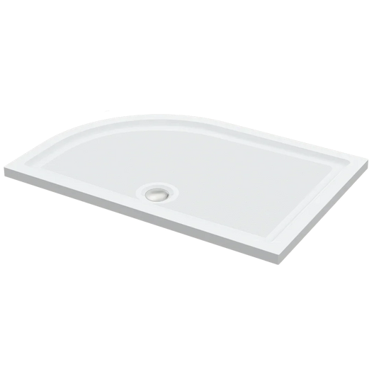 Roman 1200 x 800mm Offset Quadrant Gel Coated Anti-Slip Tray (RH) - White - RSQG128R - Envy Bathrooms Ltd