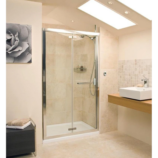 Roman Embrace 800mm Bi-Fold Door - Polished Chrome - EV13S - Envy Bathrooms Ltd