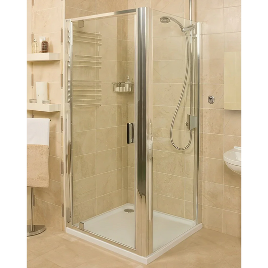 Roman Embrace 800mm Pivot Door - Polished Chrome - EF13S - Envy Bathrooms Ltd