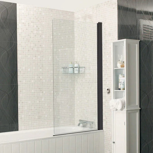 Roman Embrace Standard 1500mm Pivoting Bath Screen - Matt Black - EB13B - Envy Bathrooms Ltd