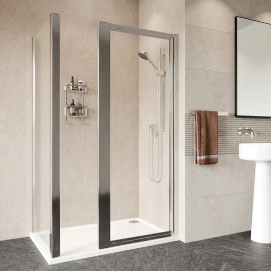 Roman Haven 400mm Framed Inline Panel - Polished Chrome - H5HL4CS - Envy Bathrooms Ltd