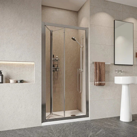 Roman Haven 900mm Framed Bi-Fold Door - Polished Chrome - H5B9CS - Envy Bathrooms Ltd