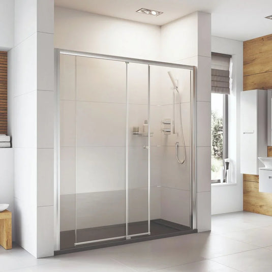 Roman Haven6 1400mm Level Access Sliding Door (RH) - Polished Chrome - H3LER14CS - Envy Bathrooms Ltd