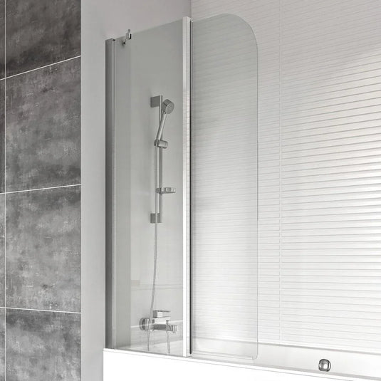 Roman Haven6 1500mm Curved Inward Folding Bath Screen (LH) - Polished Chrome - H2D9CSL - Envy Bathrooms Ltd