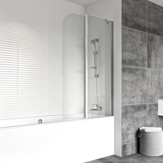 Roman Haven6 1500mm Curved Inward Folding Bath Screen (RH) - Polished Chrome - H2D9CSR - Envy Bathrooms Ltd
