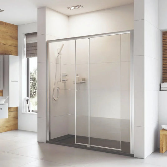 Roman Haven6 1500mm Level Access Sliding Door (LH) - Polished Chrome - H3LEL15CS - Envy Bathrooms Ltd