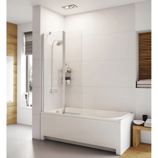 Roman Haven6 1500mm Over-Width Inward Folding Bath Screen - Polished Chrome - H2D8CS - Envy Bathrooms Ltd