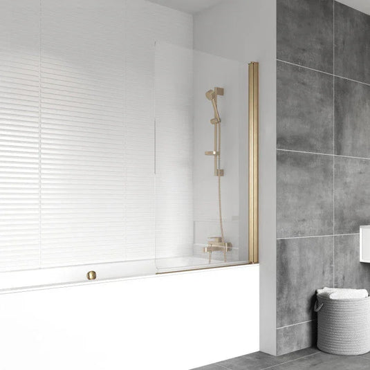 Roman Haven6 1500mm Power Shower Bath Screen - Brushed Brass - H2D10CBR - Envy Bathrooms Ltd