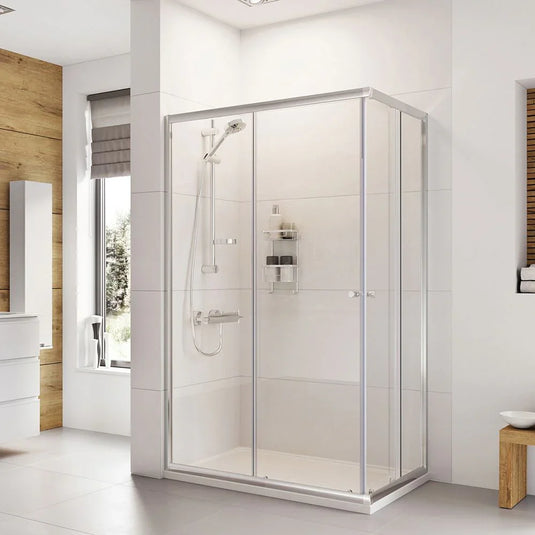 Roman Haven6 760 x 900mm Offset Corner Entry Door - Polished Chrome - H3C769CS - Envy Bathrooms Ltd