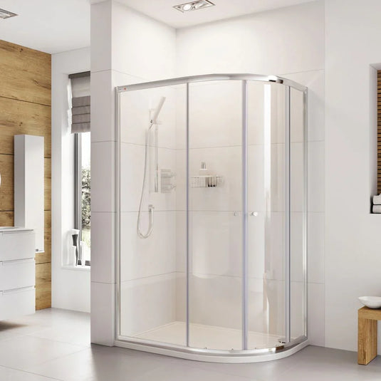 Roman Haven6 800 x 900mm Double Door Offset Quadrant - Polished Chrome - H3Q98CS - Envy Bathrooms Ltd